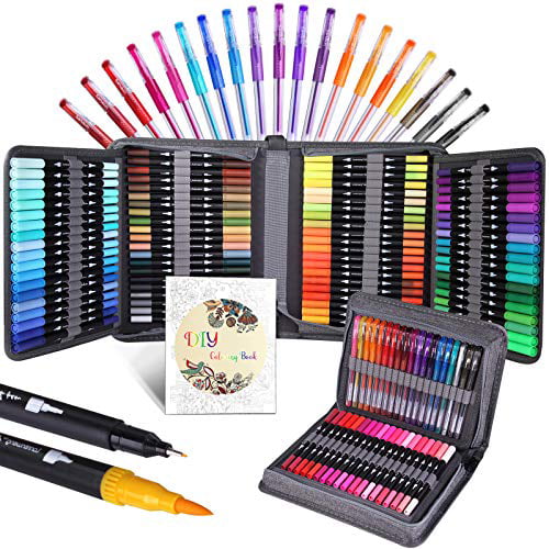 48 Color Watercolor Rollerball Gel Pens Fine Point Stationery Sketch Drawing Set